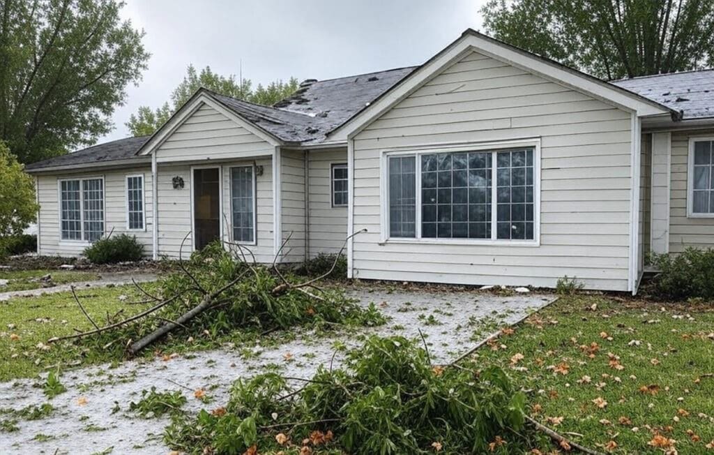 Home Damaged by Hail Storm in Need of Siding and Roof Repair
