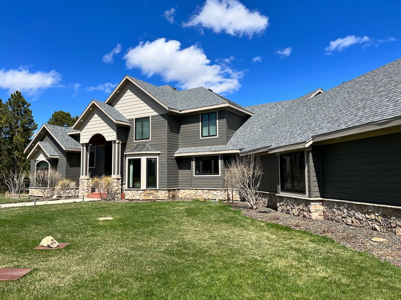New siding on a Rapid City home with Rock Accents