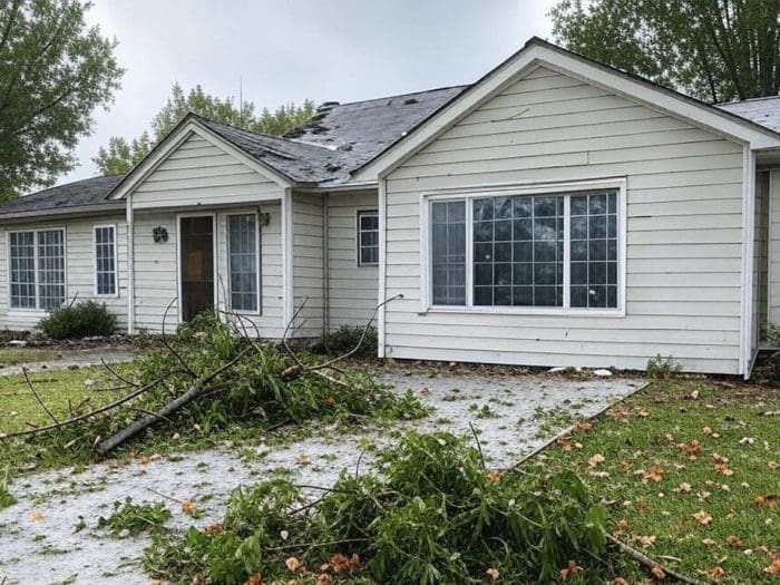 Home Damaged by Hail Storm in Need of Siding and Roof Repair